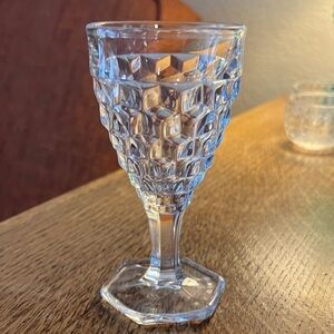 Vintage Fostoria Cubist Cordial Glass Hexagon Base 4.75” catches all the light!